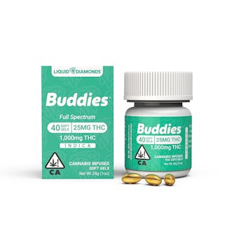 Capsules - 1000mg (40) 25mg THC Servings - Buddies